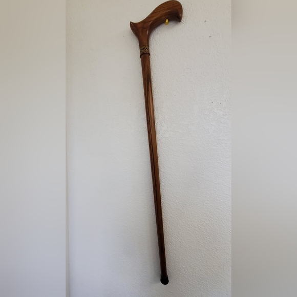 Asterom Elegant Wooden Walking Cane with Gold Accent - Picture 5 of 9